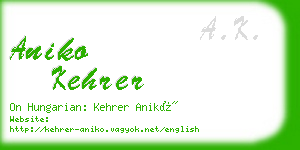 aniko kehrer business card